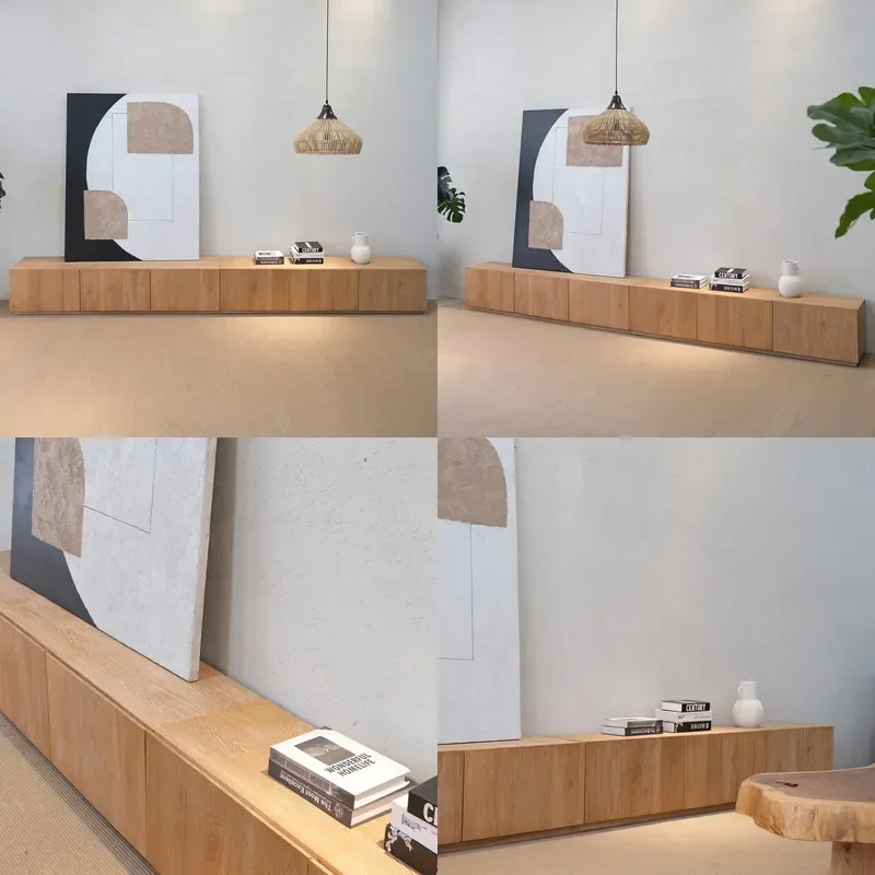 For Solid Wood Floor Cabinet TV Stand Commercial Display Storage Unit Long Console Table Designer Furniture