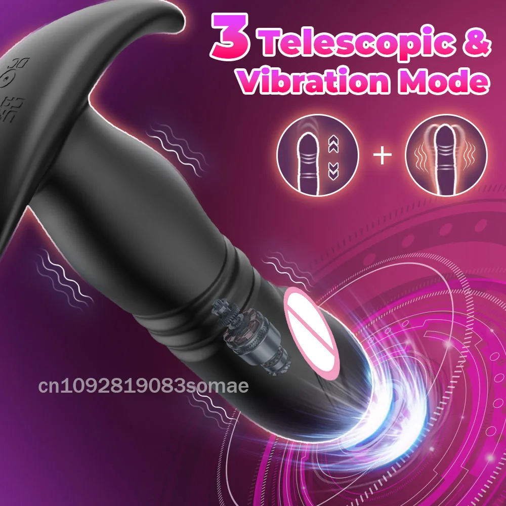 APP Control Thrusting Vibrator Prostate Massager for Men Vibrating Butt Plug Telescopic Anal Dildo Vibrator Sex Toy Masturbation - view 2