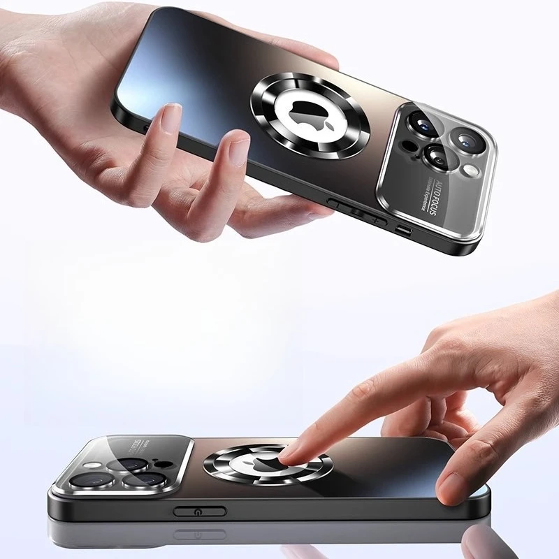 Luxo cor metálica fosco magnético caso de telefone para iphone 17 pro max ar 15 14 13 12 11 16 pro max plus para magsafe telefone capa