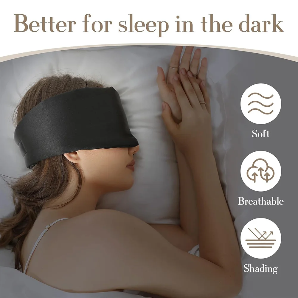 100% Mulberry Silk Sleeping Mask Eyepatch Blocking Light Eyemask Eyeshade for Travel & Nap Soft Padded Sleep Mask Slaapmasker