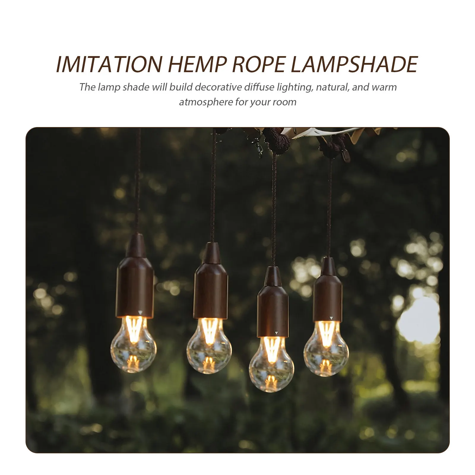 Retro Spherical Illumination Lamp Portable Pull Rope Light for Camping Hiking Backpacking Tent Decoration Christmas Party