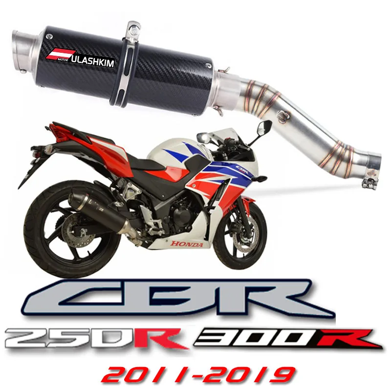 

CBR300 Slip On Exhaust For Honda CBR300 CBR250R 2011-2019 Motorcycle Exhaust Muffler Escape Middle Link Pipe Tube CBR250R 300