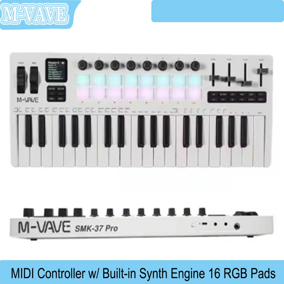 M-VAVE PRO SMK-37 Keyboard 37 key MIDI Controller w/ Built-in