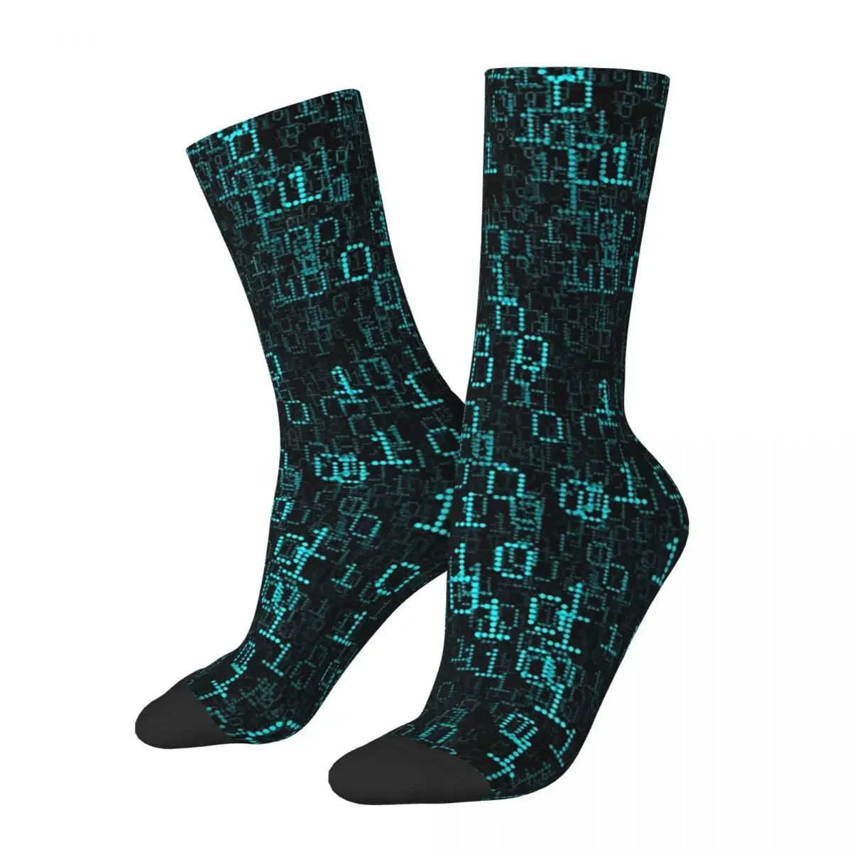 

Binary Data Cloud Socks Harajuku Sweat Absorbing Stockings All Season Long Socks Accessories for Unisex Gifts