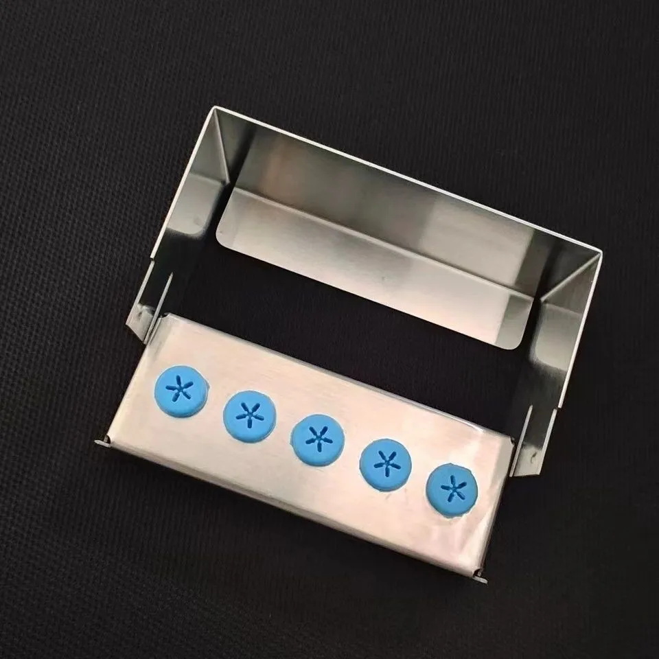 Autoclavable 5-Hole Stainless Steel Bur Sterilization Box Dental Drill Bit Holder Disinfect Storage Case for Dentist Tools
