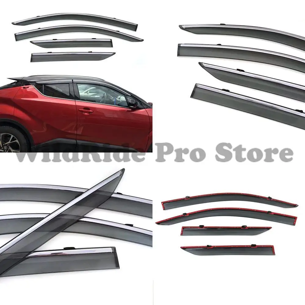 

1 комплект формованного козырька от дождя для Toyota C HR Yize, дефлектор лобового стекла, водонепроницаемая полоса CHR, утолщенные аксессуары для модификации, крест