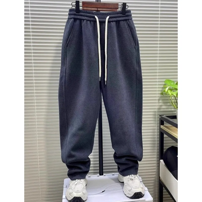 

Korean Sle Men's Corduroy Sweatpants Autumn Winter plus Size Loose Wide Leg Sports Casual Pants Comfortable Polyester Fiber