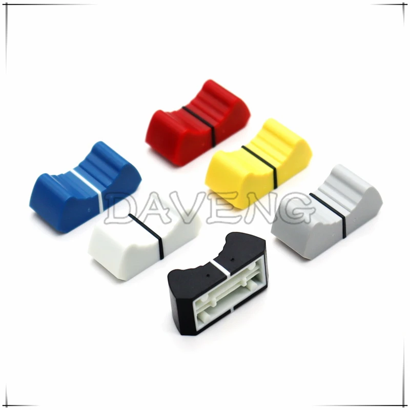 10PCPCS 26×12×10mm Double Color Plastic Mixer Control Sound Table Balance Fader Cap Push Cap Inner Hole 8MM