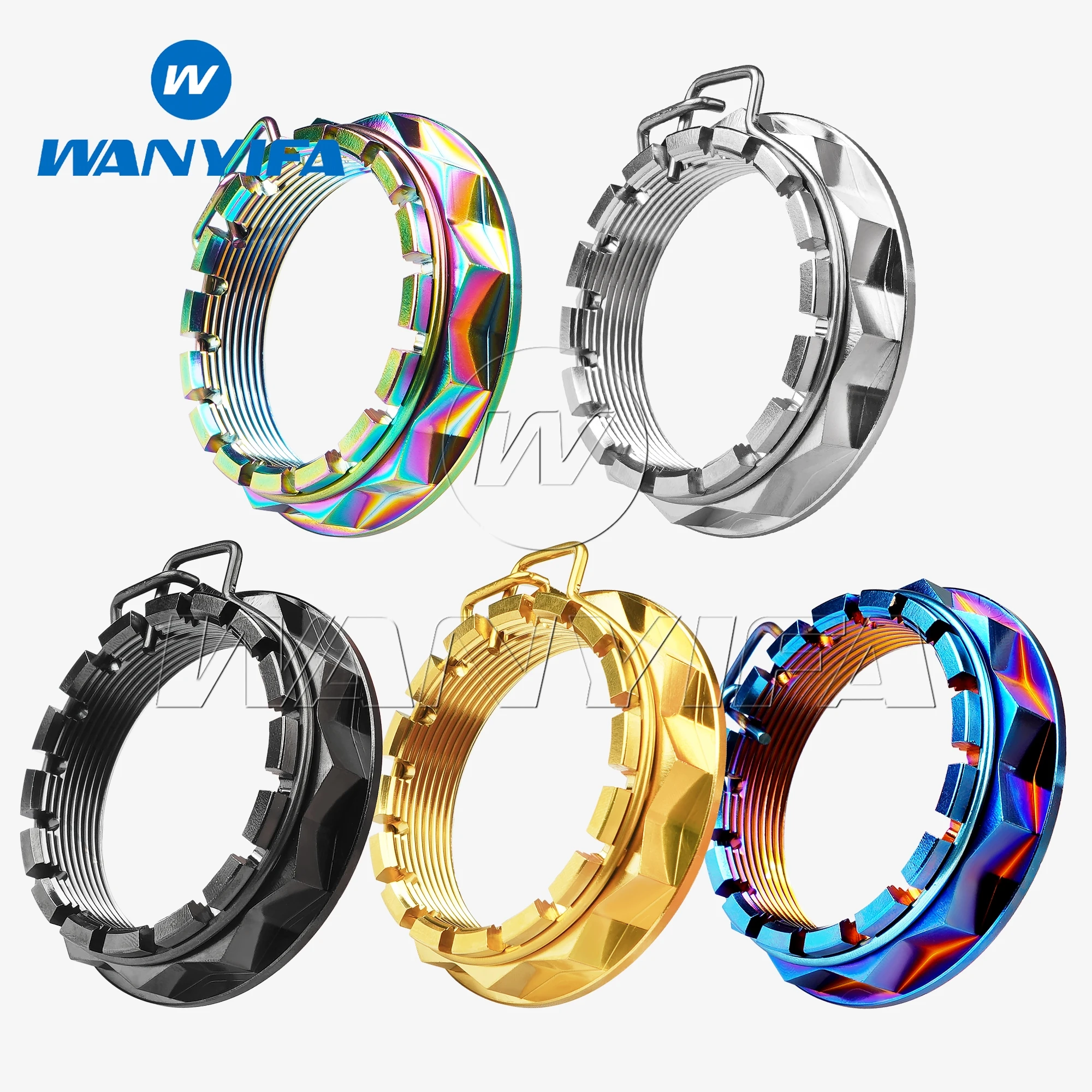 Wanyifa Titanium Nut M38/M48 Rear Wheel Axle Nuts for Motorcycle Ducati with ring