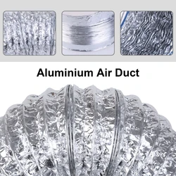 8Inch Aluminum Dryer Vent Tube Dryer Vent Hose Fire-proof Heat Resistant Ventilation Smoke Pipe for Exhaust Fan 1.5/3.0M