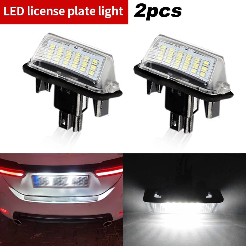 

2PCS CANbus White For Toyota Yaris/Vitz Camry Corolla Prius C Ractis Verso S Led Licence Number Plate LED Lamp Light OEM REPLACE