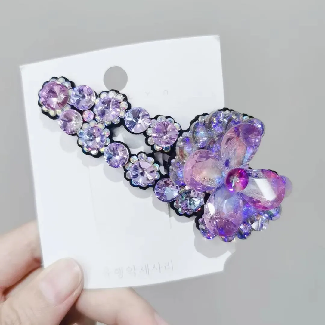 Hanxiao super fairy original crystal butterfly break clip cute everything ladies side bangs clip hair accessories wholesale