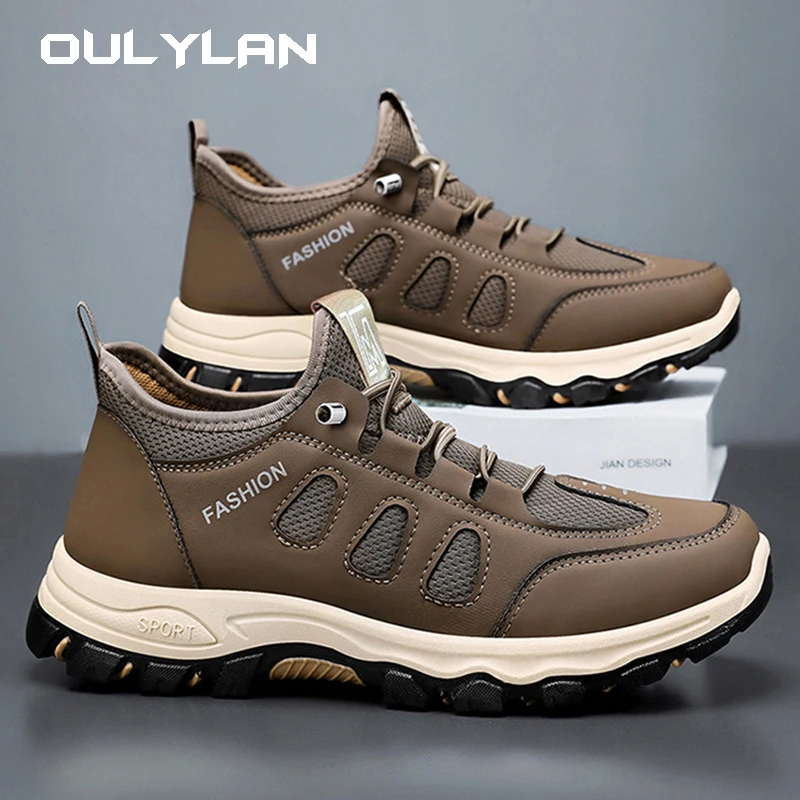 

Men Soft Hiking Shoes Summer Breathable Mesh Sneakers Light Black Hike Footwear Walking Shoes Outdoor Shoes Climbing Shoe Male