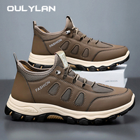 Men Soft Hiking Shoes Summer Breathable Mesh Sneakers Light Black Hike Footwear Walking Shoes Outdoor Shoes Climbing Shoe Male