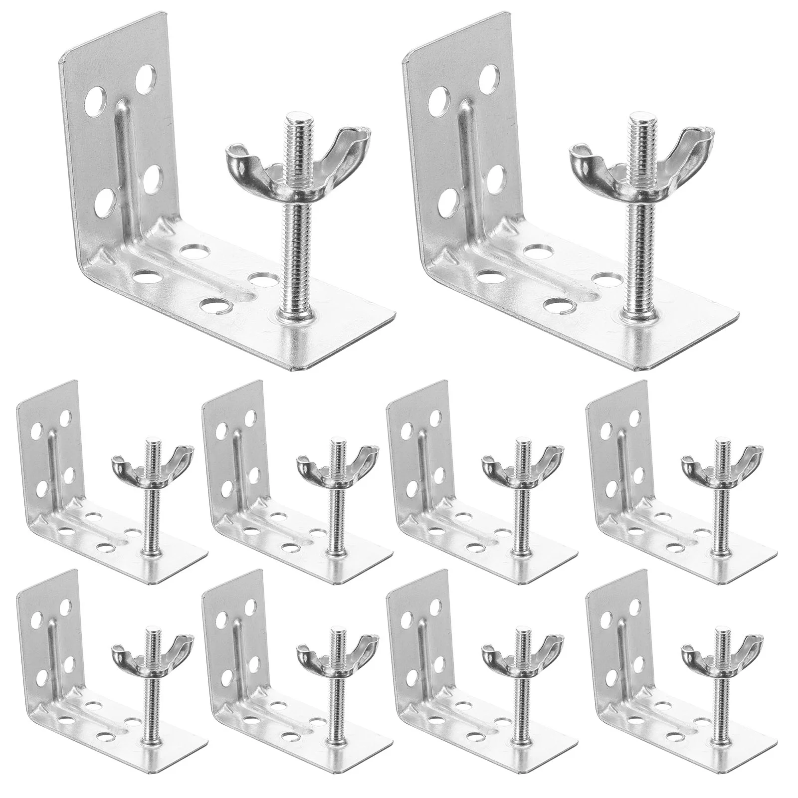 

8 Pcs Curtain Rod Brackets Roman Shade outside Mount Window Blind Bamboo Parts Wall Metal Kit for Holder