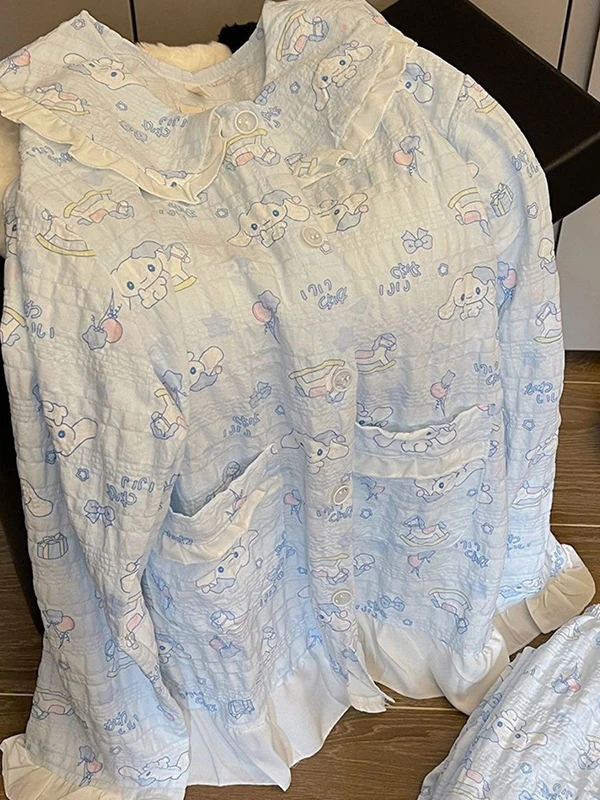 

Женский пижамный комплект размера плюс 300, хлопковый комплект с пузырьками, длинный свек, комплект домашней одежды, очаровательная зимняя теплая одежда для девочек