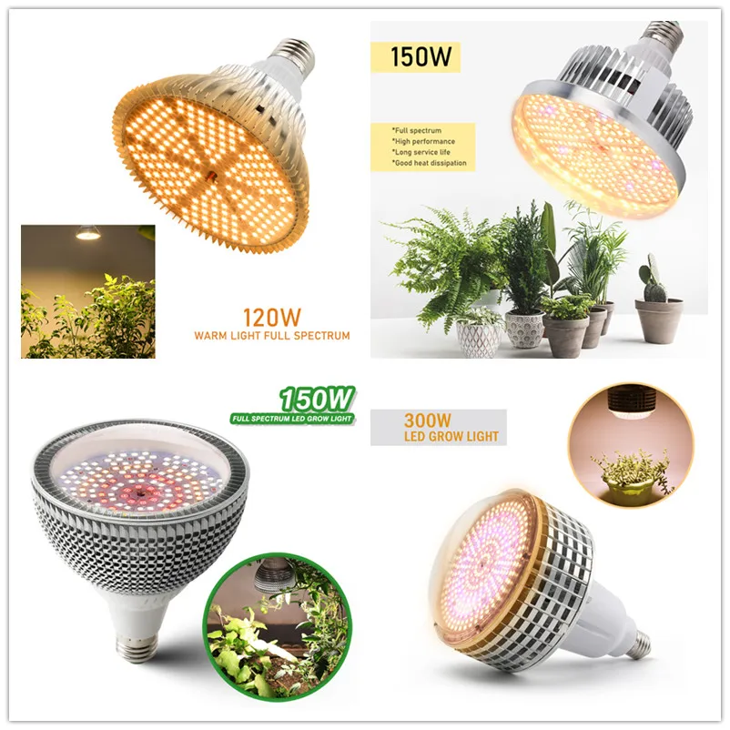 Full Spectrum 120W 150W 300W LED Grow Light E27 COB Phytolamp For Plants Warm White Lamp Growth Indoor Vegs Greenhouse