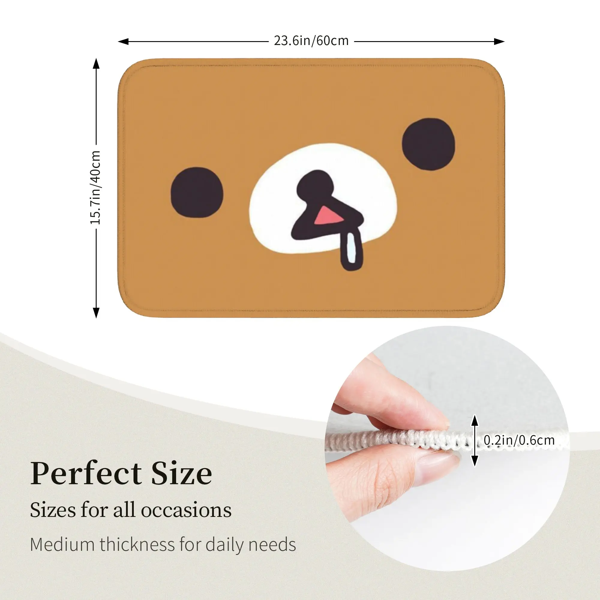 R-Rilakkumaes Cartoon Floor Door Kitchen Bathroom Mat Anti-Slip Indoor Doormat Garden Living Room Entrance Rug Carpet Footpad view 4