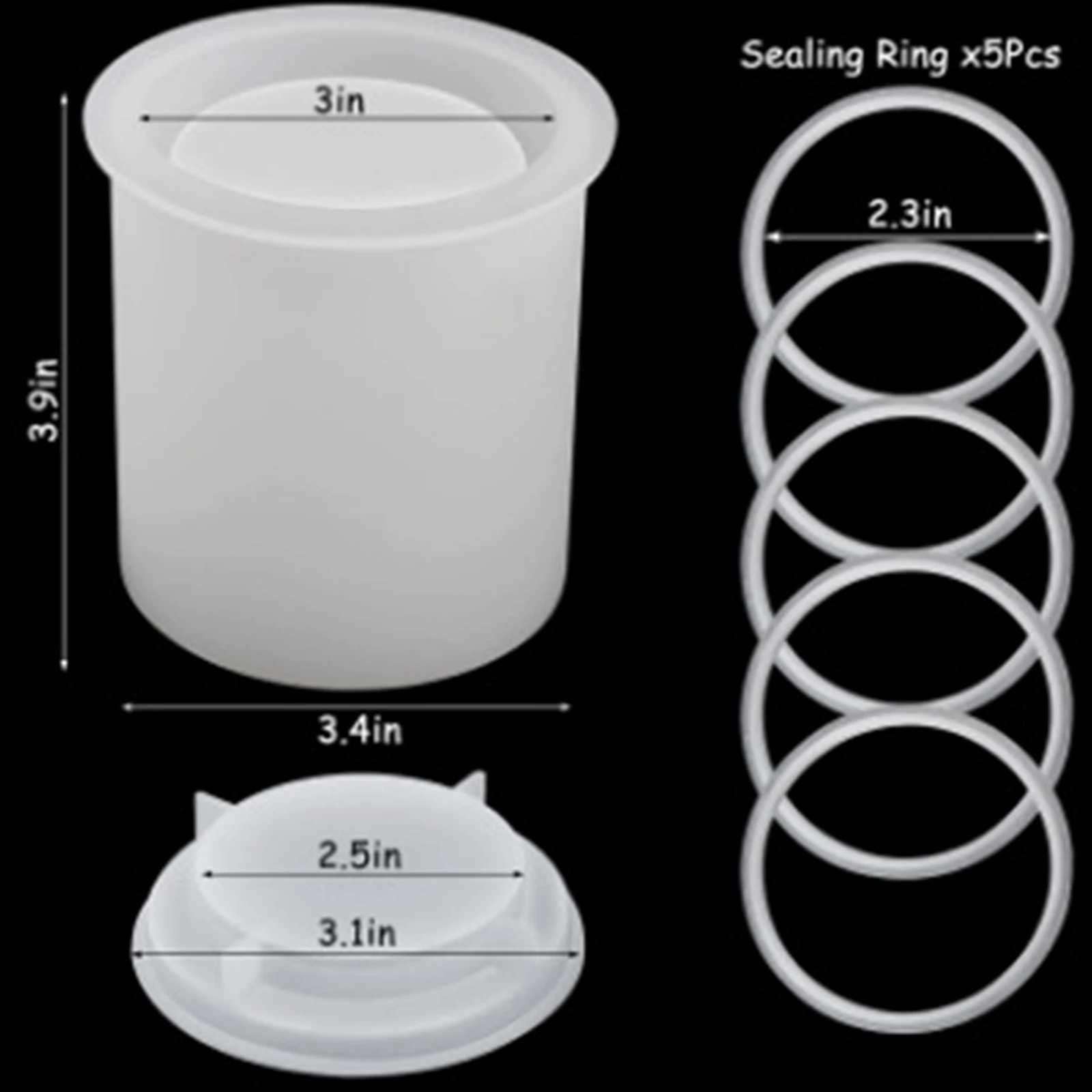 Diy Cylindrical Silicone Candle Molds With Cover Multi Functional Hand-made Leak-proof Containers For Candle Making