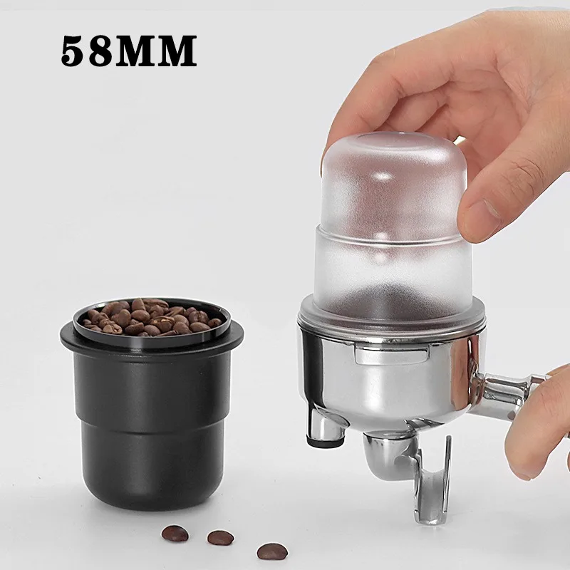 58mm Universal Coffee Powder Receiver Cup Italian Coffee Machine Handle Powder Receiver Transparent Weighing Bean Cup