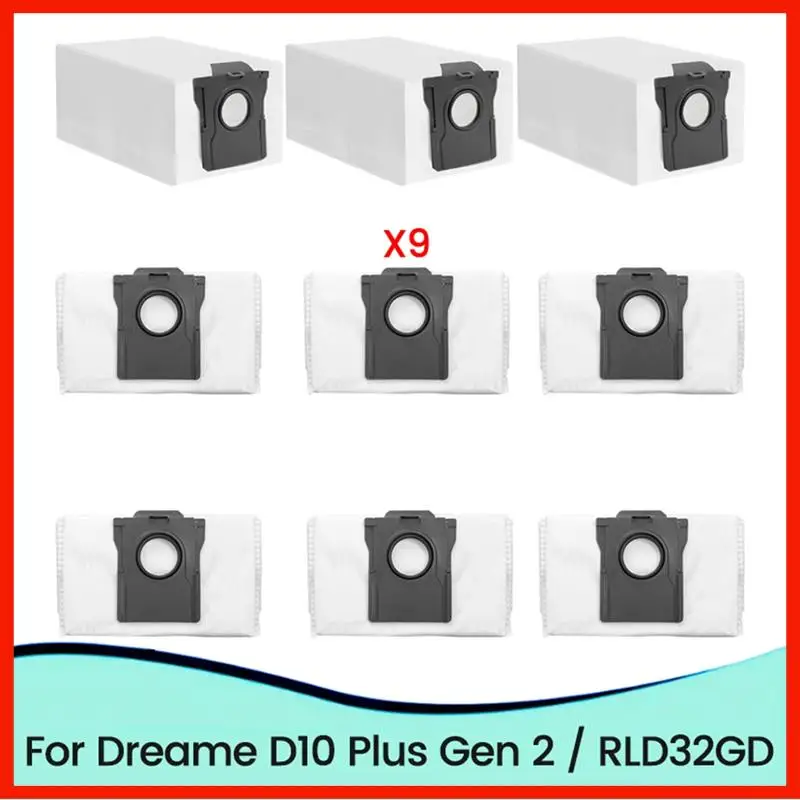 

9PCS High-Efficiency Dust Bags Designed For Dreame D10 Plus Gen 2/RLD32GD Robot Vacuums