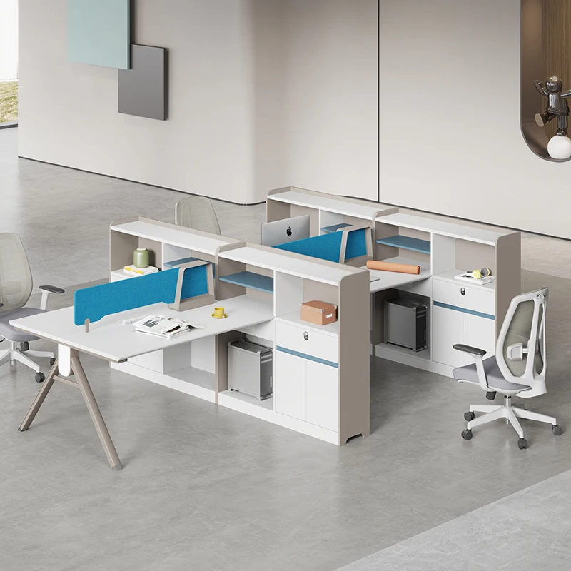 

Office furniture simple modern staff desk 4 people office card computer desk staff desk office desk chair combination