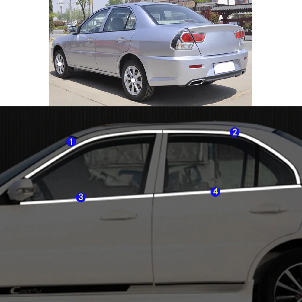 For Mitsubishi SOUEAST V3 2008 2009 2010 2011 2012 2013 2014 2015 Sticker Garnish Pillar Window Middle Strip Trim Frame Hoods