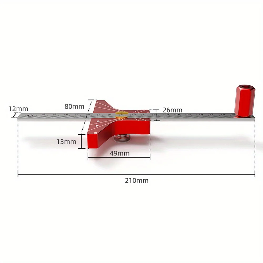 Aluminiowy wysokościomierz do drewna, liniowy trasownik, narzędzie do rysowania równoległych linii, wielofunkcyjny marker do majsterkowania w drewnie.