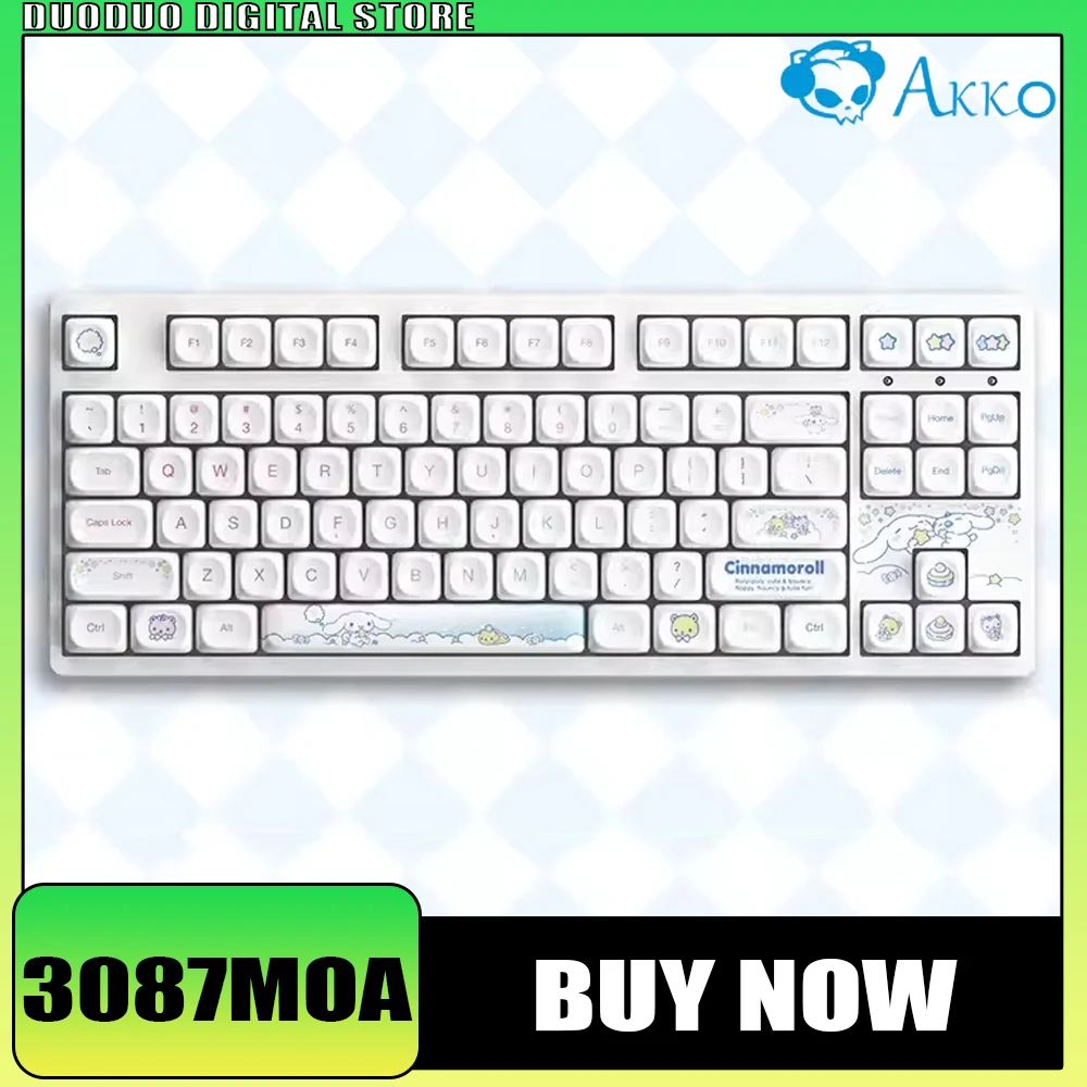 

Akko 3087 Mechanical Keyboard Cinnamoroll Wired Keyboard Hot Swap Custom Cartoon Gaming Keyboard For Girl Office Computer Gifts