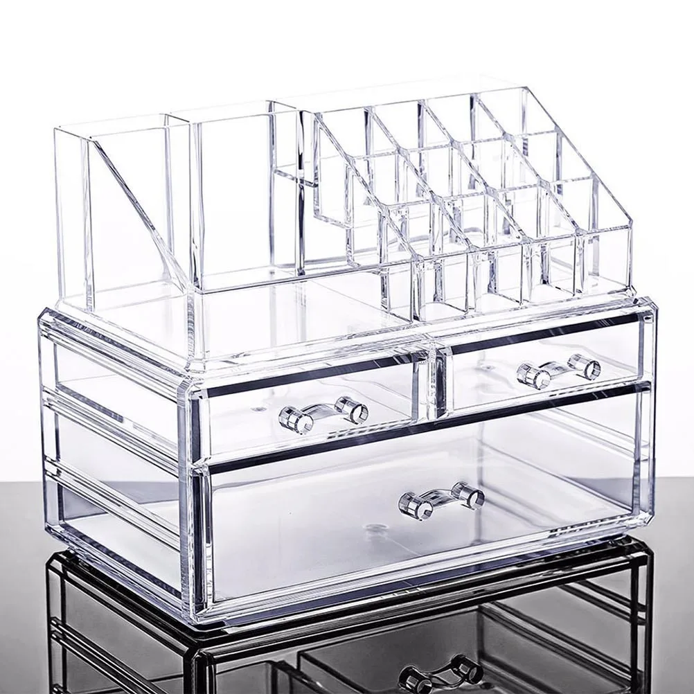 

Acrylic Clear Storage Box Makeup Organizer Drawer Portable Container for Lipsticks Brushes Pens Makeup Storage