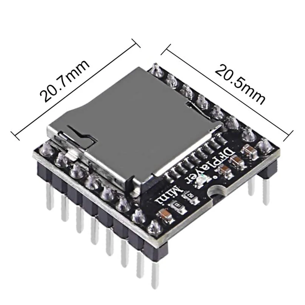 5Pcs YX5200 MP3 Player Audio Module MP3 Voice Decode Board Supporting TF Card U-Disk IO/Serial Port/AD