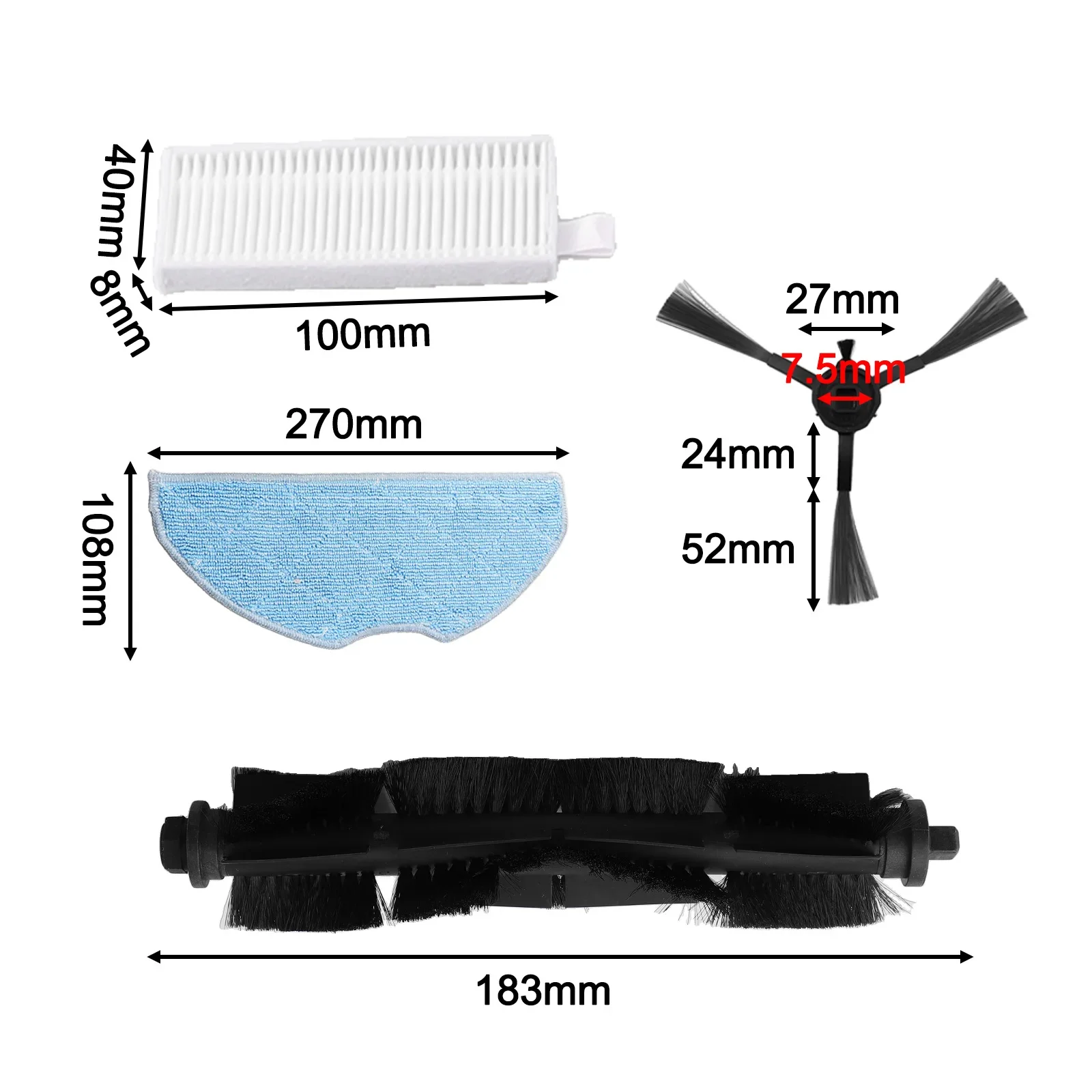 efficient-home-cleaning-as-shown-replacement-parts-microfiber-mop-cloths-for-vacuums-vacuumcleaner-nylon-side-brushes