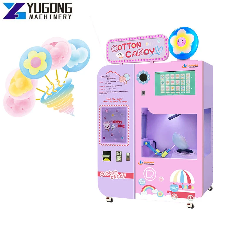 Commercial Electric Marshmallow Vending Machine Intelligent Cotton Candy Vending Machine Automatic Cotton Candy Machine Vending