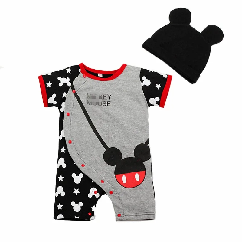 qq34Newborn Baby Dress Romper Princess Minnie Mickey Set For Infant Boys Girls Summer Clothing Suit Children Jumpsuit new
