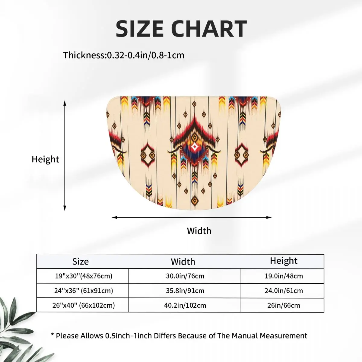 Indian Painting Native American Aztec Tribal Pattern Half Round Doormat Non Slip Bathroom Mat Absorbent Floor Carpet