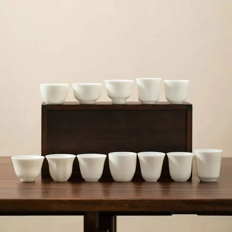 White Sheep Fat Jade Tea Cup Ceramic Kung Fu Teacup Household White Jade Porcelain Tea Cup Керамическая Чашка