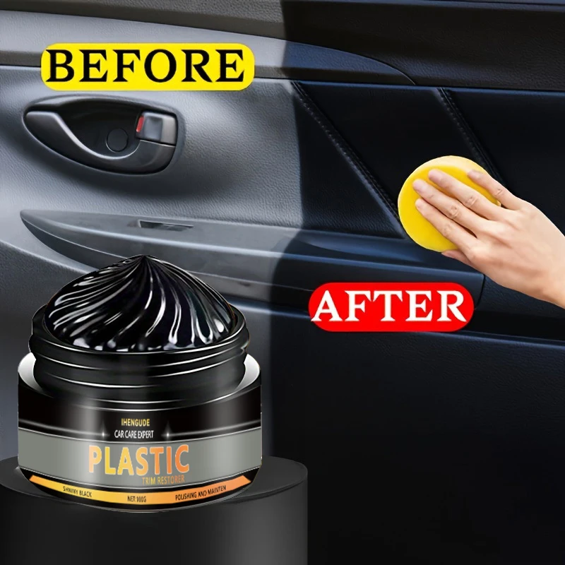 1 Piece 100g Car Interior Repair Agent - Plastic and Imitation Leather Updates, Quick Polishing Repair and Fading Surface, Long-Lasting Protection, Anti-Aging Tire Care Paint