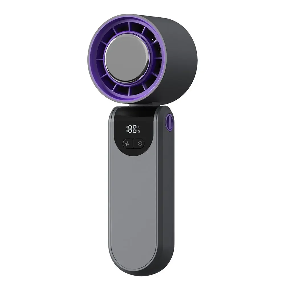 

1Set Portable Handheld Turbine Fan 3in1 High Speed ​​Cooling Folding Fan With Hanging Rope And Data Cable High-speed Motor