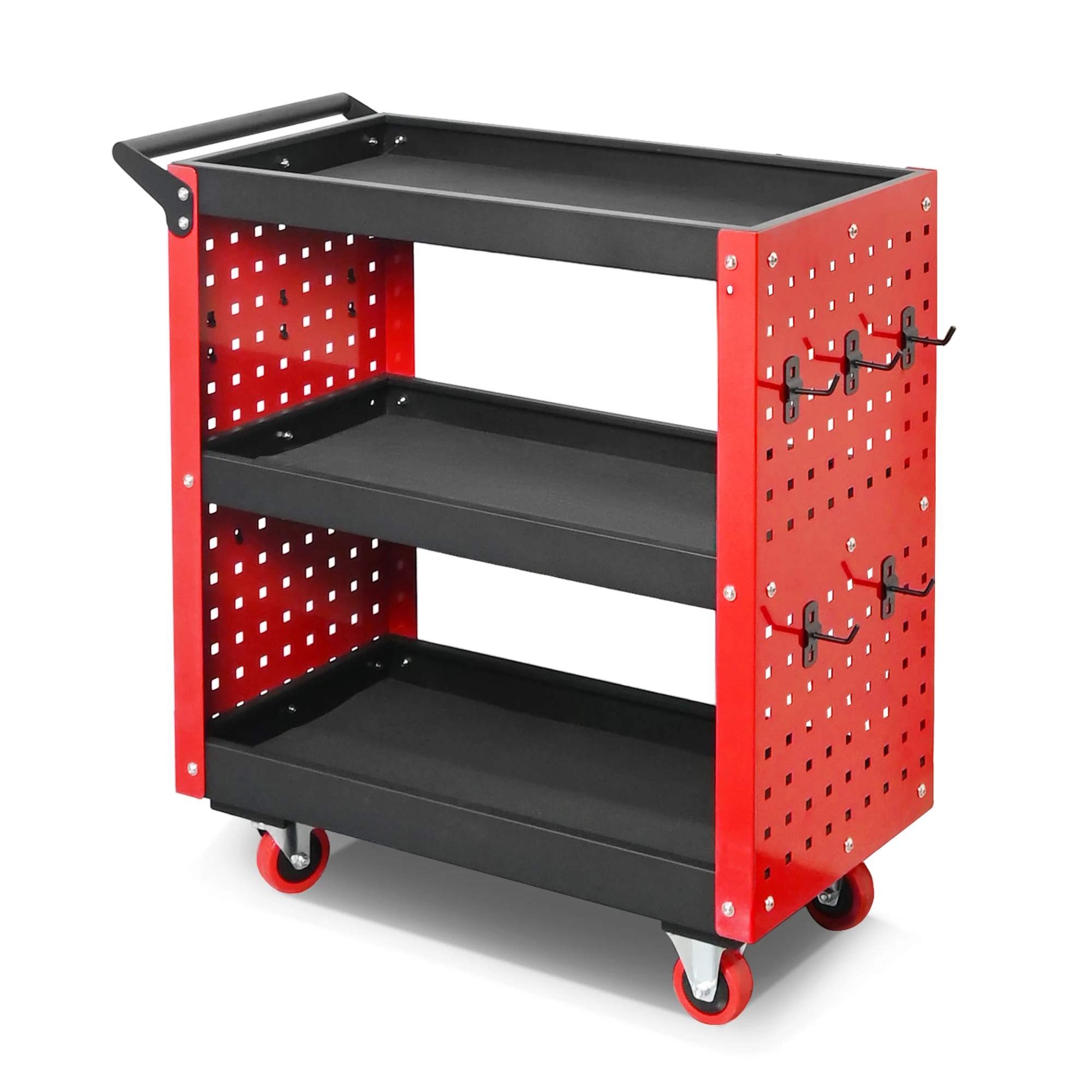 a for  3-Tier Heavy Duty Industrial Multi-Purpose Iron Cabinet  Rolling Storage Trolley