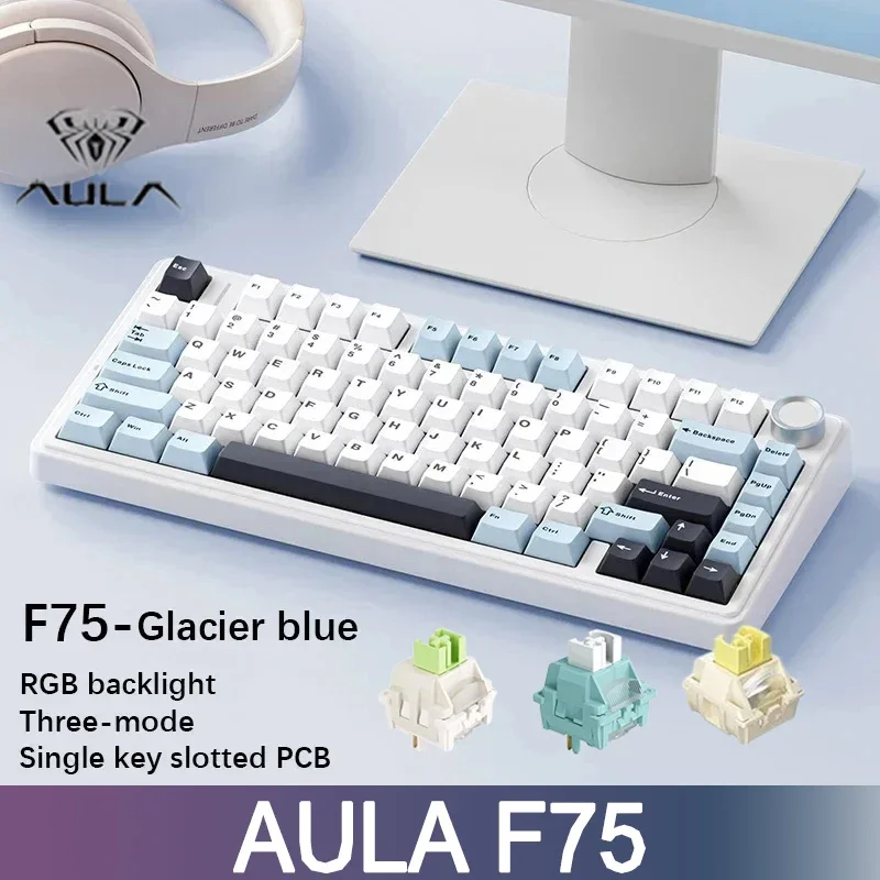 

Клавиатура игровая Механическая Проводная/2,4 ГГц/Bluetooth PBT 75%, RGB