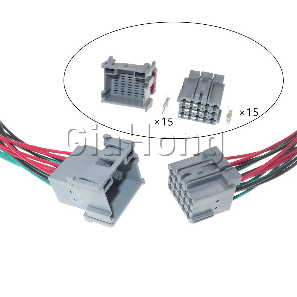 1 Set 15 Ways 1-967623-6 1-967628 AC Assembly Grey Auto Wire Socket Modification Plug Parts Car Unsealed Connector 1-967628-6