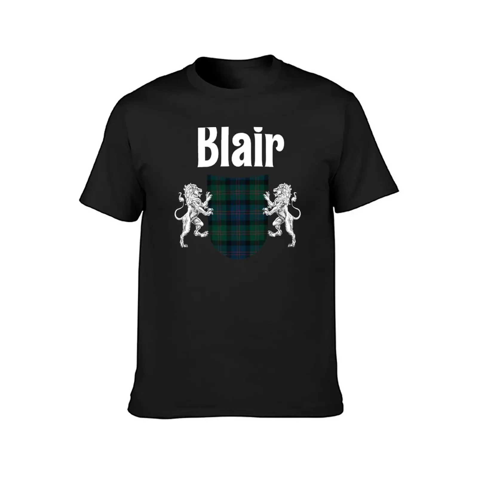 Blair Clan Scottish Name Coat Of Arms Tartan T-Shirt plus size clothes graphic tee shirt workout shirts for men