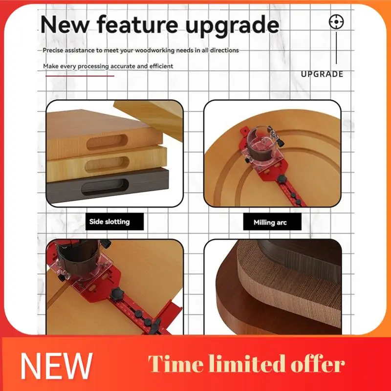 ABRN-Woodworking Trimming Machine Slotting Base Milling Circle Slotting Position Milling Groove Bracket Router Circle Jig