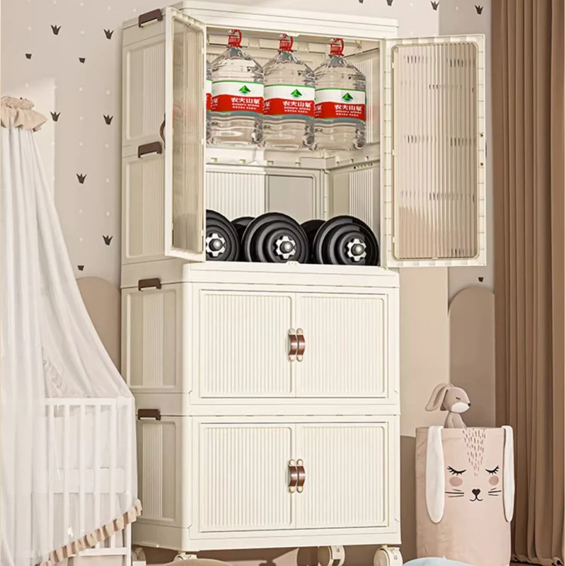 Baby clothes storage cabinet Free installation of baby wardrobe Children\'s small wardrobe sorting plastic household snack locker