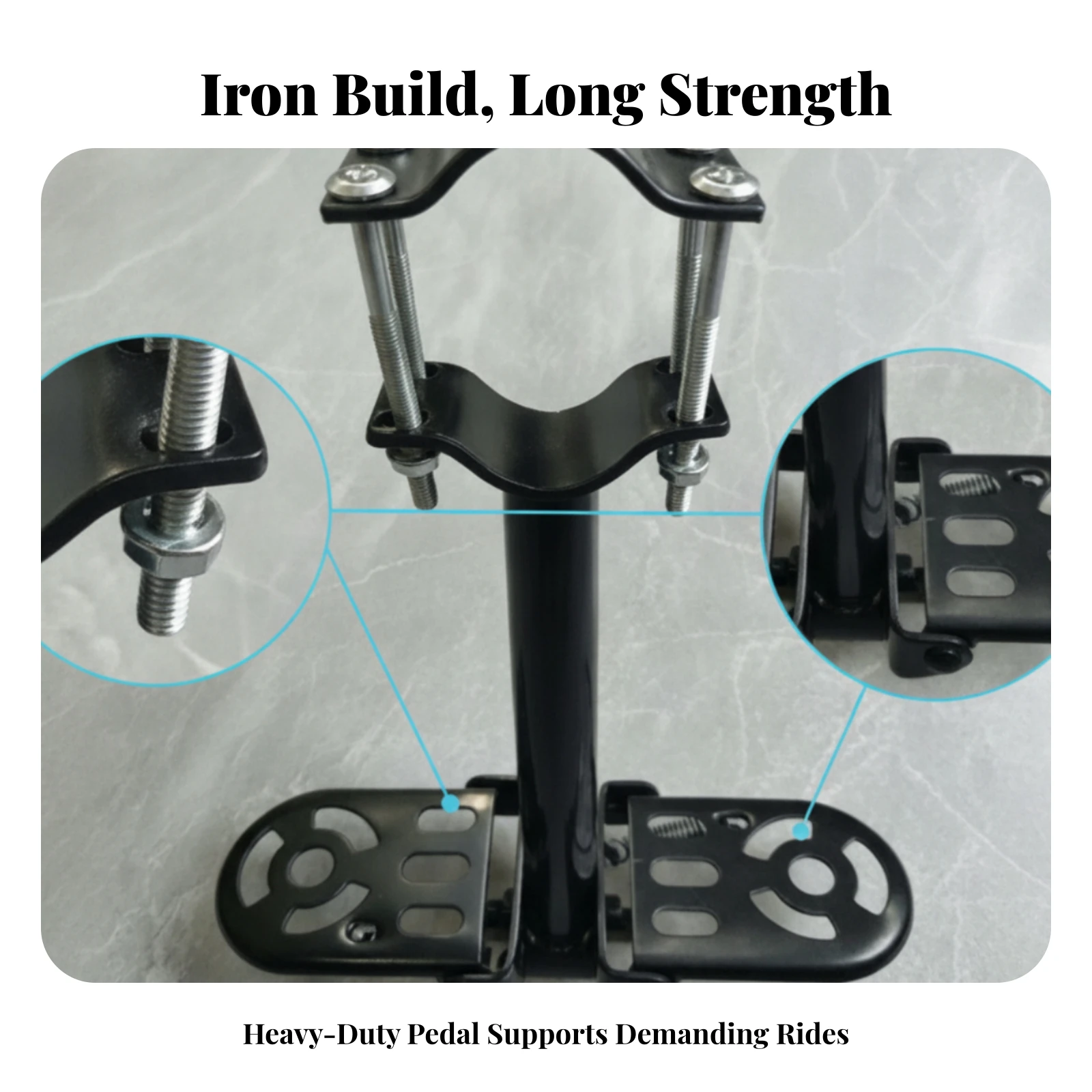 Cycle Crossbar Footrest Side Platforms Crossbar Footrest Accessory Foldable Bike Foot Peg Metal Frame Vehicle Part Non Slip