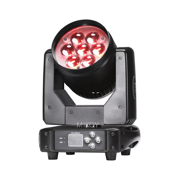 7X40W LED Zoom Farbiger Moving Head Scheinwerfer RGB Beam Light DMX-Steuerung Bühneneffekt DJ Disco Nachtclub Party Hochzeit Tanz – Detail 2