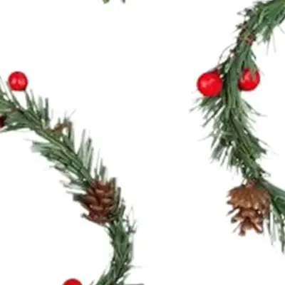 24PCS Christmas Wreath Garland With Red Berries Pine Cones For Xmas Tree Railing Holiday Home Decoration Ornaments