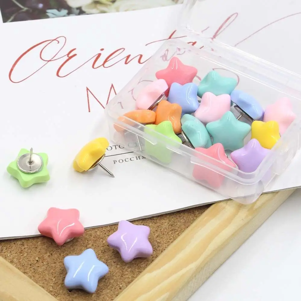 

20/50Pcs Durable DIY Pentagram Push Pins 3D Macaron Star Shape Pushpins Multifunctional Reusable Thumb Tacks Photo Wall Decor