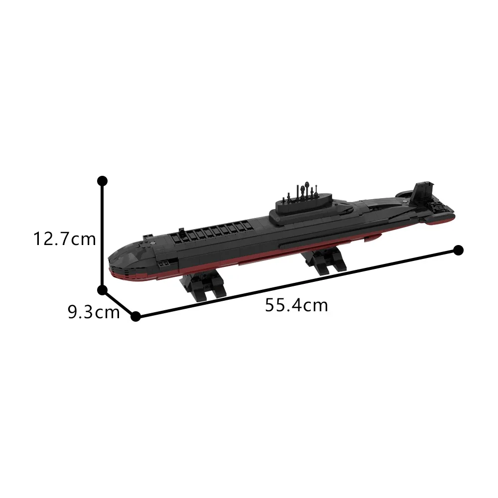MOC الغواصة النووية TYPHOON Project 941 Akula 1:300 مقياس نموذج اللبنات لعبة الطوب الغواصة العسكرية السوفيتية هدية