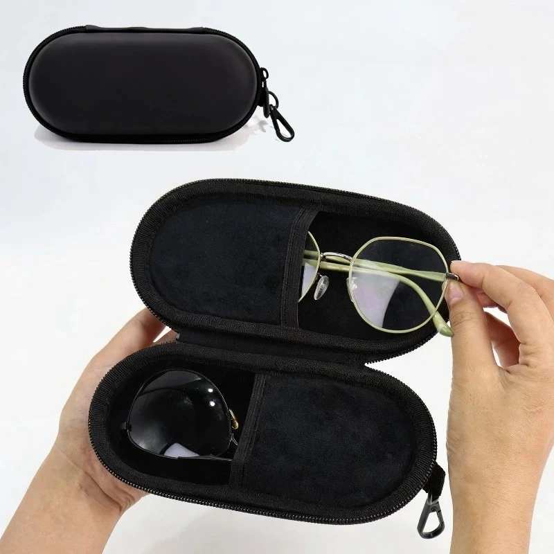 Portable Minimalist Double-Layer Sunglass Case EVA Shock-Resistant Waterproof Stylish and Portable Handle Eyeglass Storage Case